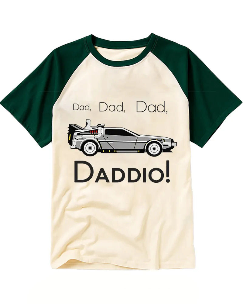 Retro Time Travel Car Raglan Tee