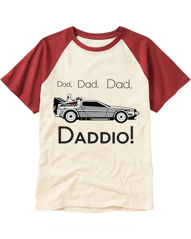 Retro Time Travel Car Raglan Tee
