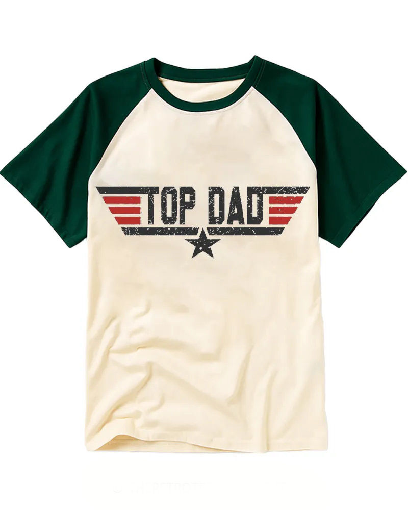 Vintage Wing Star Distressed Letter Raglan Tee