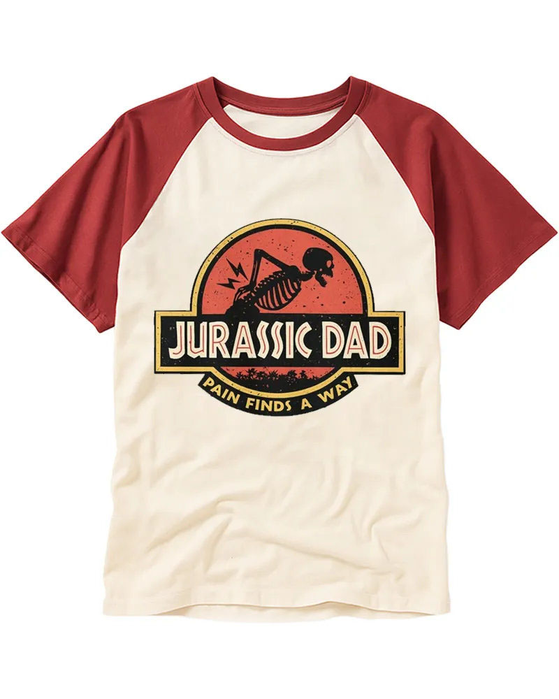 Vintage Funny Dad Skeleton Graphic Cotton Baseball T-Shirt