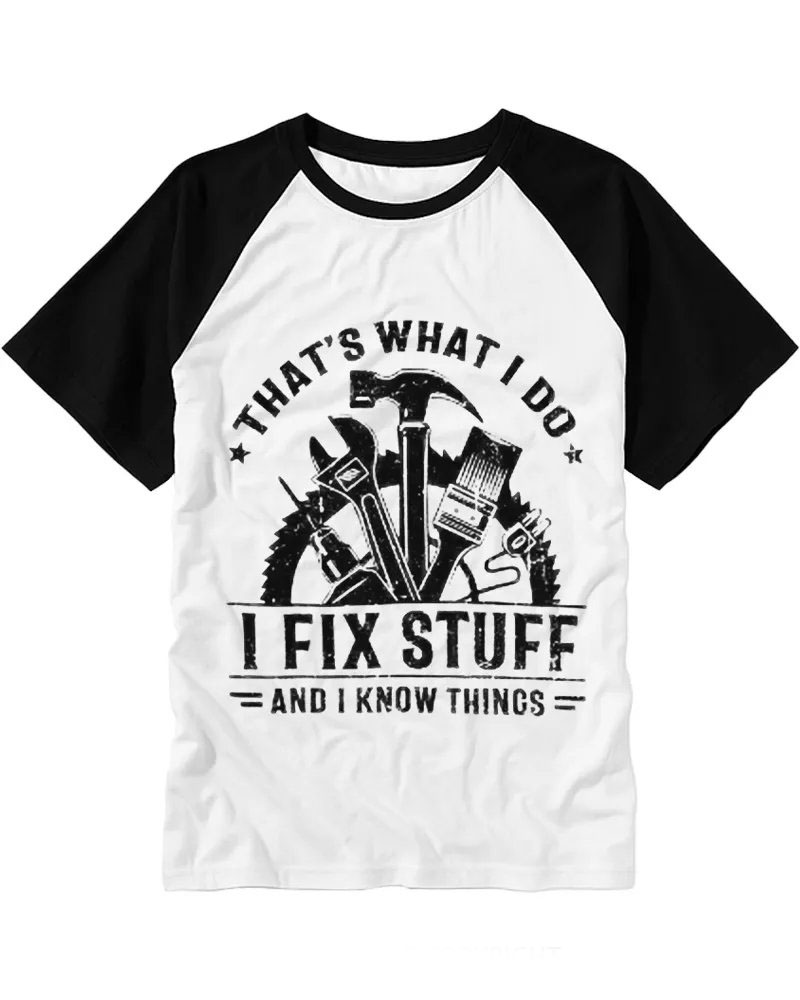 Retro Handyman Slogan Raglan Tee
