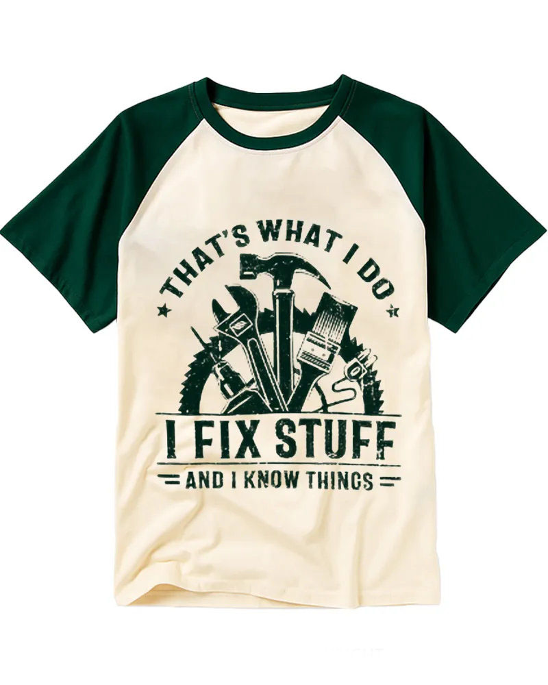 Retro Handyman Slogan Raglan Tee