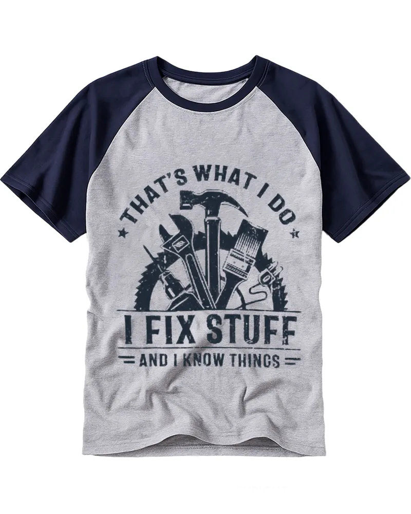 Retro Handyman Slogan Raglan Tee
