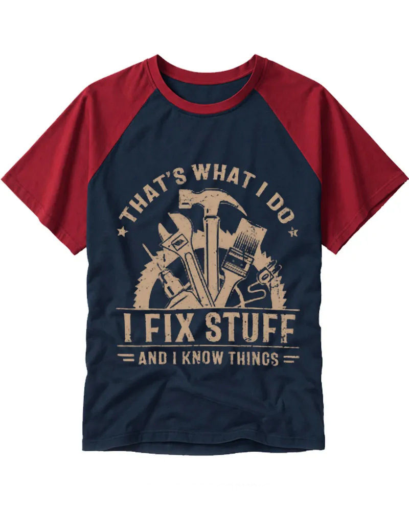 Retro Handyman Slogan Raglan Tee