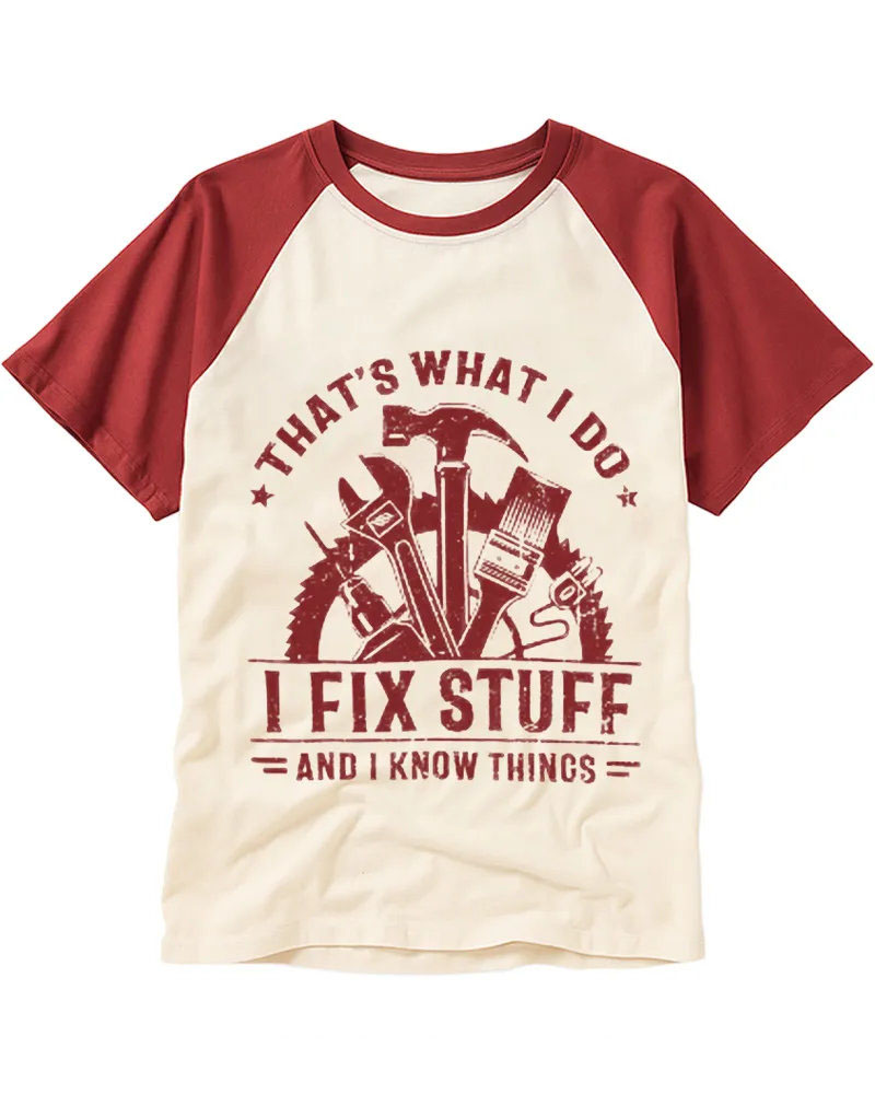 Retro Handyman Slogan Raglan Tee