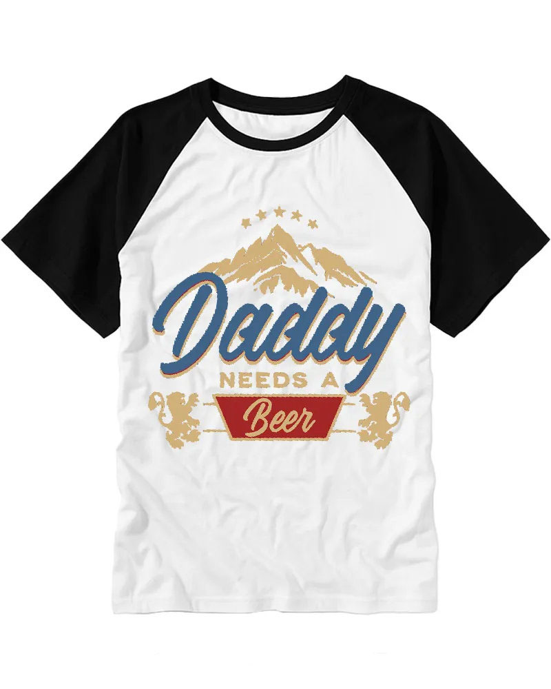 Funny Retro Dad Beer Statement Art Tee