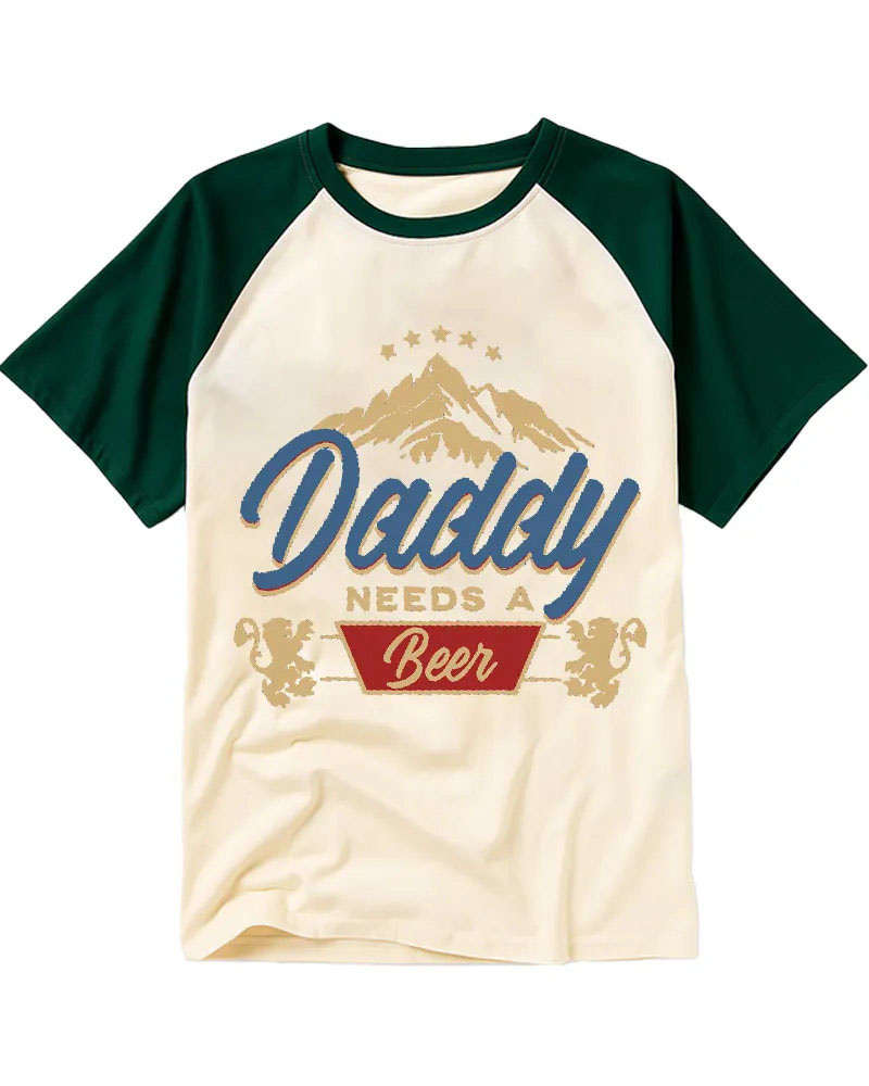 Funny Retro Dad Beer Statement Art Tee
