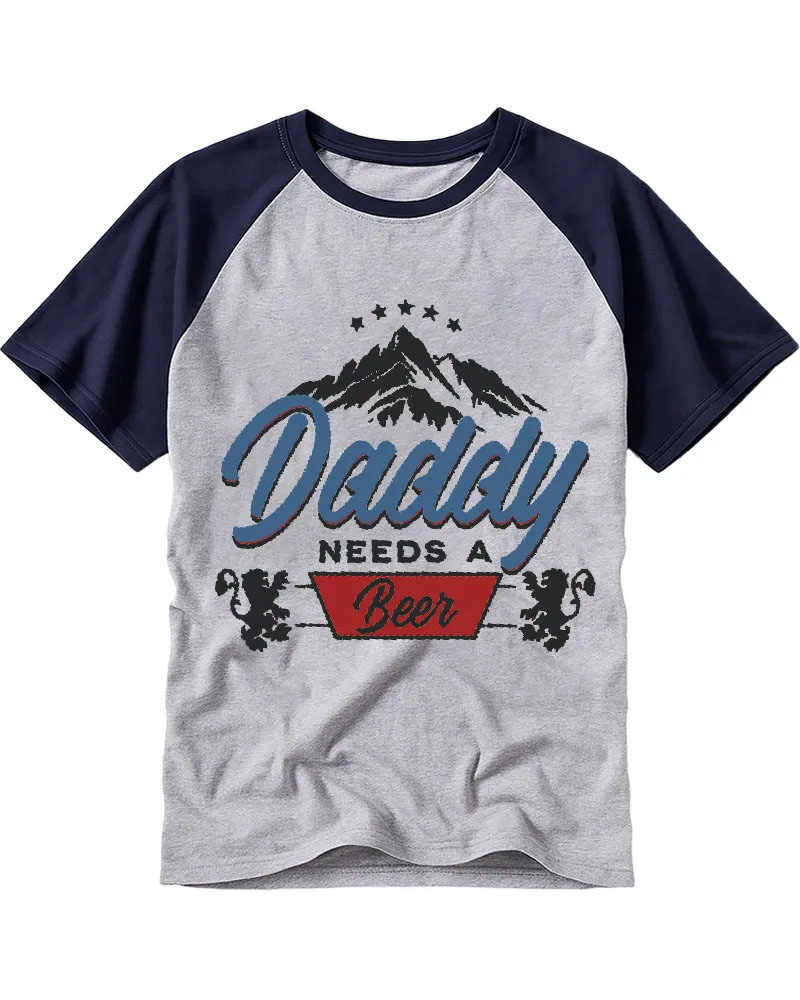 Funny Retro Dad Beer Statement Art Tee