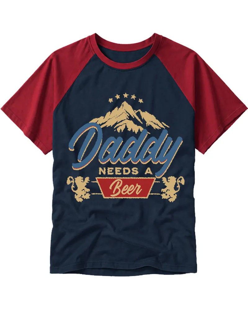 Funny Retro Dad Beer Statement Art Tee