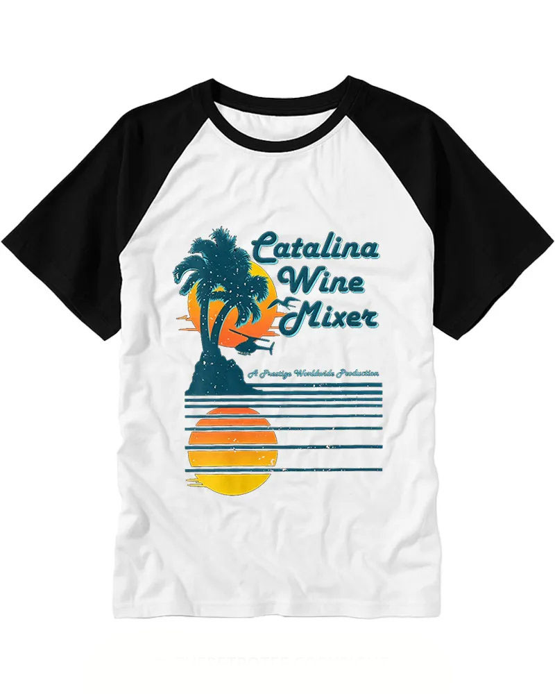 Vintage Coastal Sunset Letter Raglan Tee