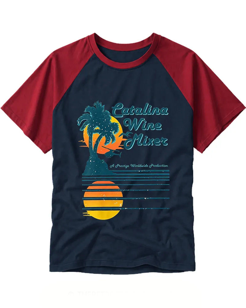 Vintage Coastal Sunset Letter Raglan Tee
