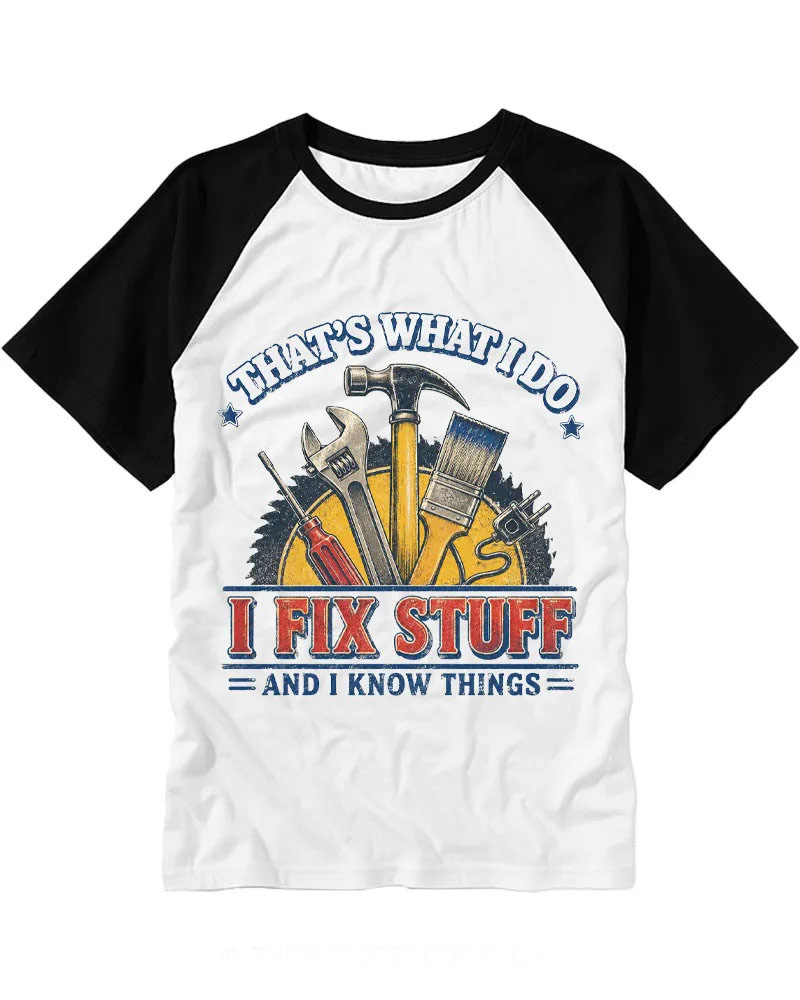 Retro Handyman Tools Raglan Tee