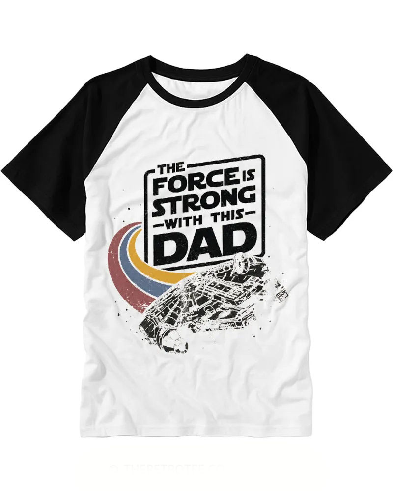 Vintage Star Ship Dad Slogan Raglan Tee