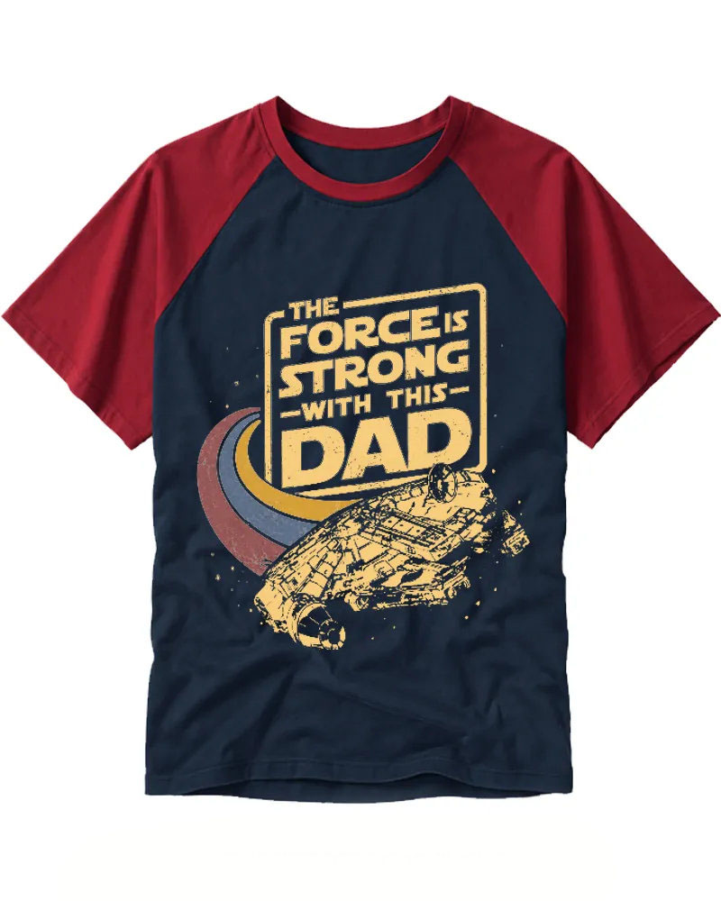 Vintage Star Ship Dad Slogan Raglan Tee