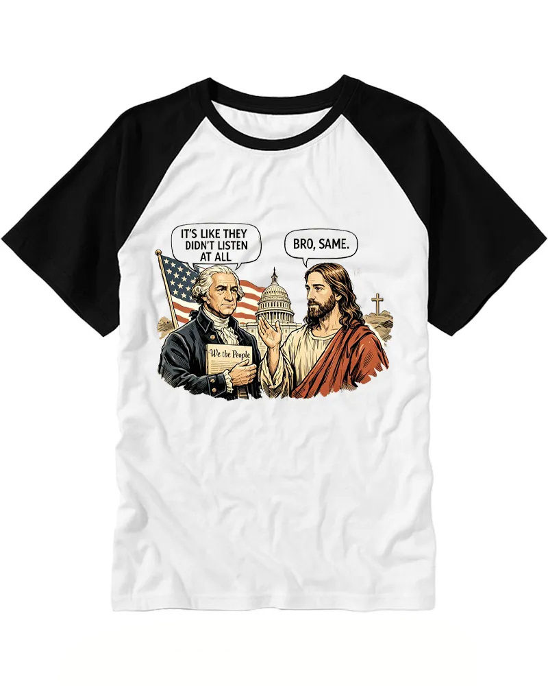Funny Patriotic & Religious Meme Raglan Tee