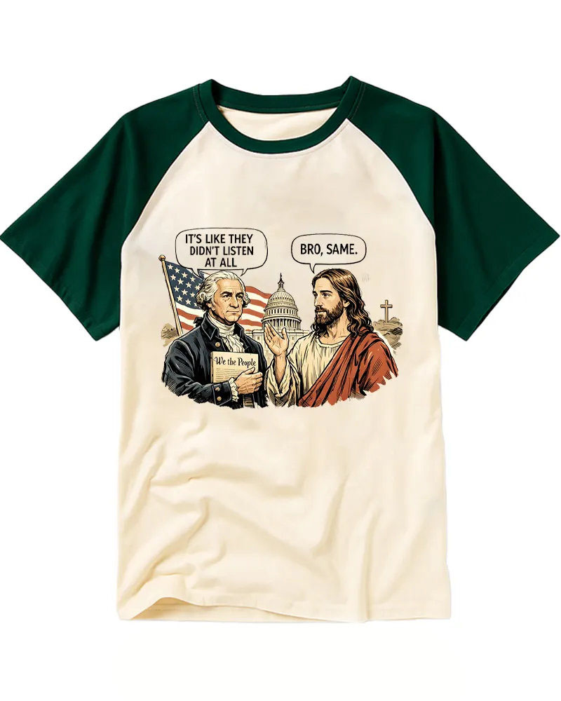 Funny Patriotic & Religious Meme Raglan Tee