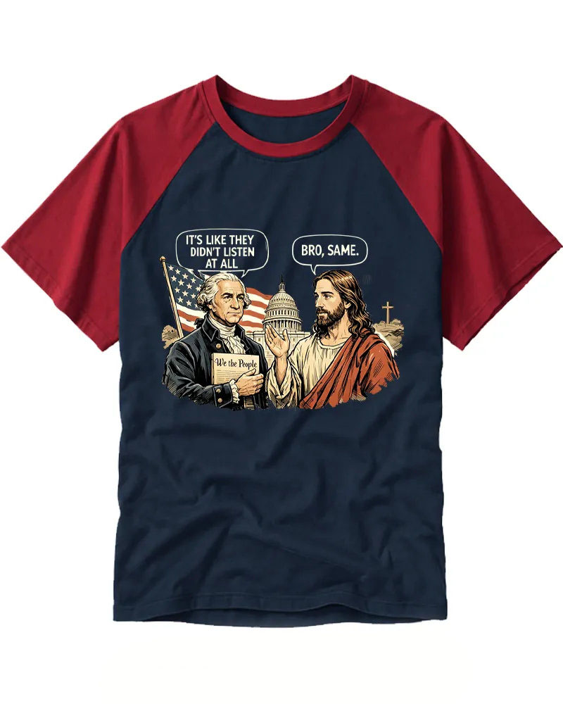 Funny Patriotic & Religious Meme Raglan Tee