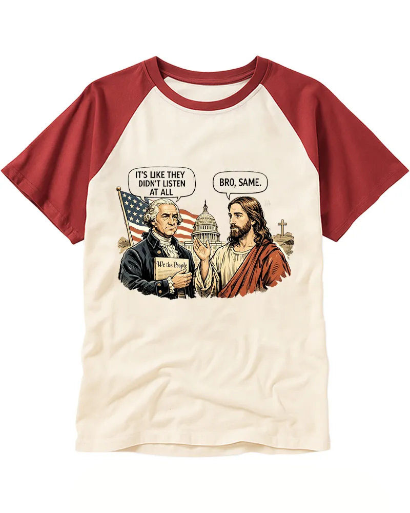 Funny Patriotic & Religious Meme Raglan Tee