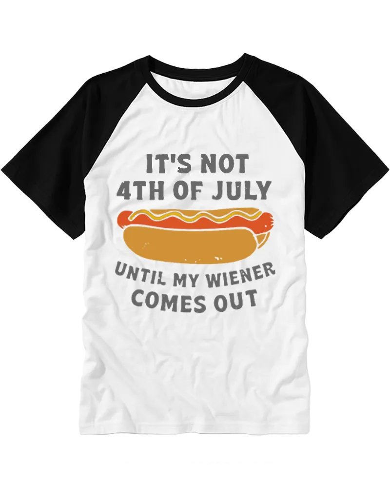 Casual Retro Wiener Joke Raglan Tee