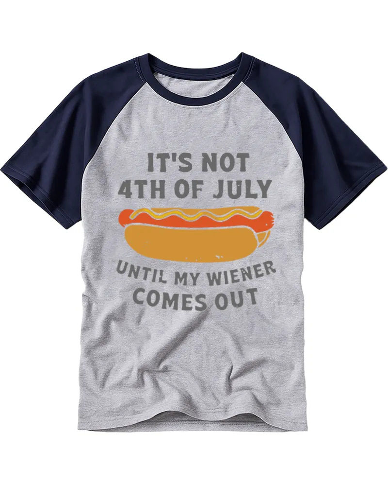 Casual Retro Wiener Joke Raglan Tee