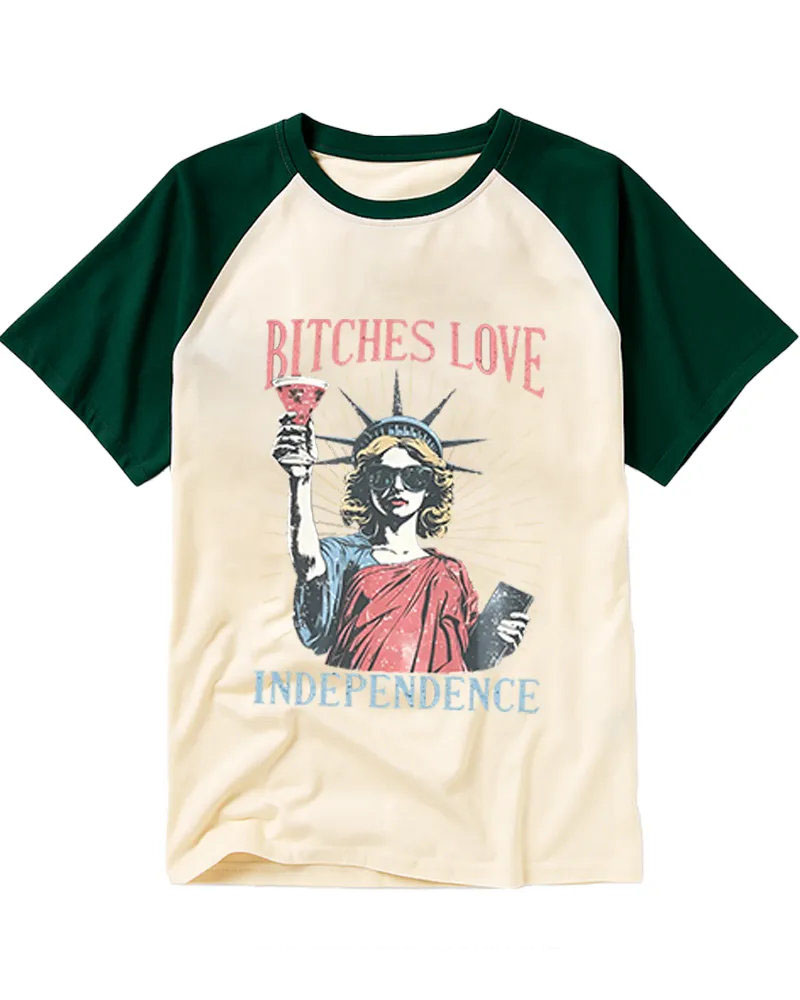 Funny Retro Party Lady Liberty Tee
