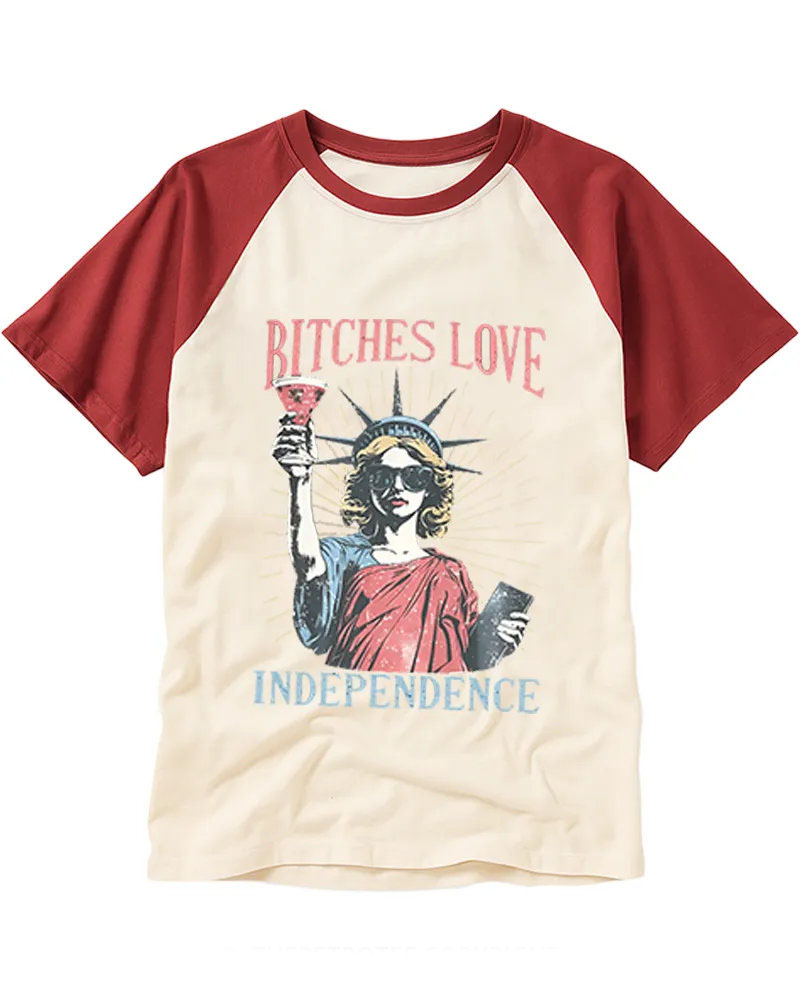 Funny Retro Party Lady Liberty Tee
