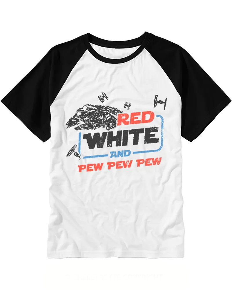 Retro Sci-Fi Starship Raglan Tee