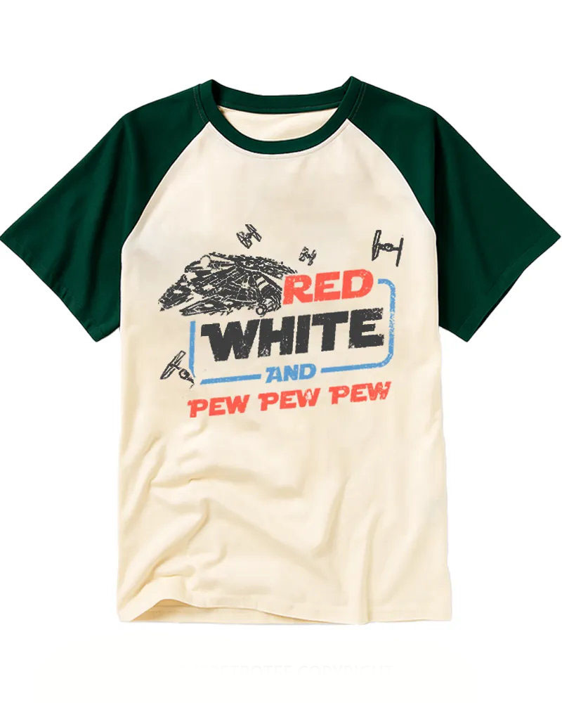 Retro Sci-Fi Starship Raglan Tee