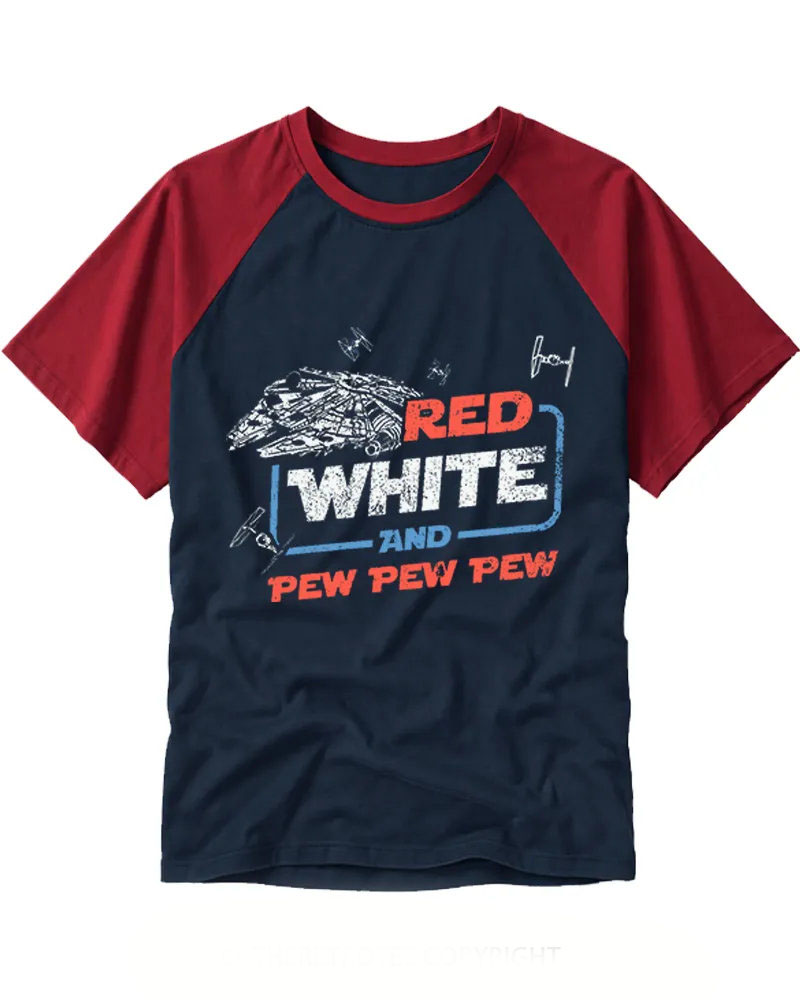 Retro Sci-Fi Starship Raglan Tee