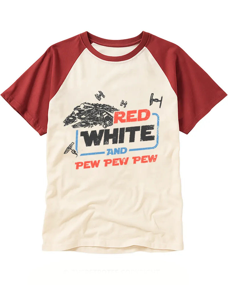Retro Sci-Fi Starship Raglan Tee