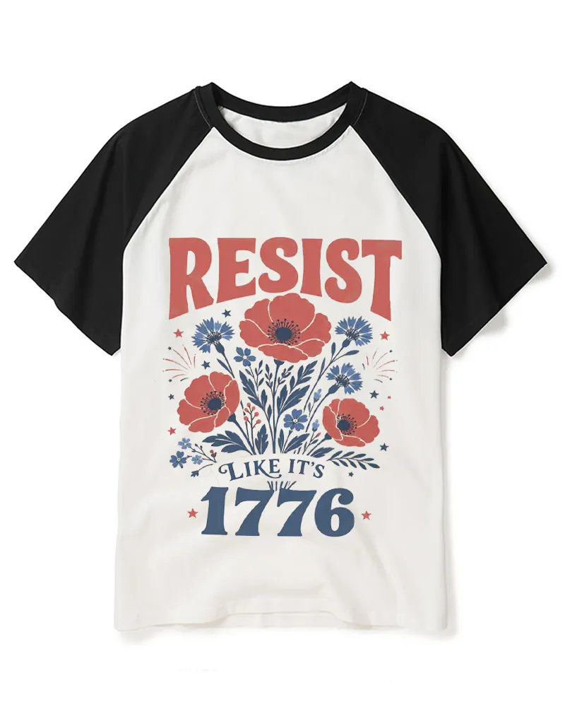 Retro Patriotic Floral 1776 Tee