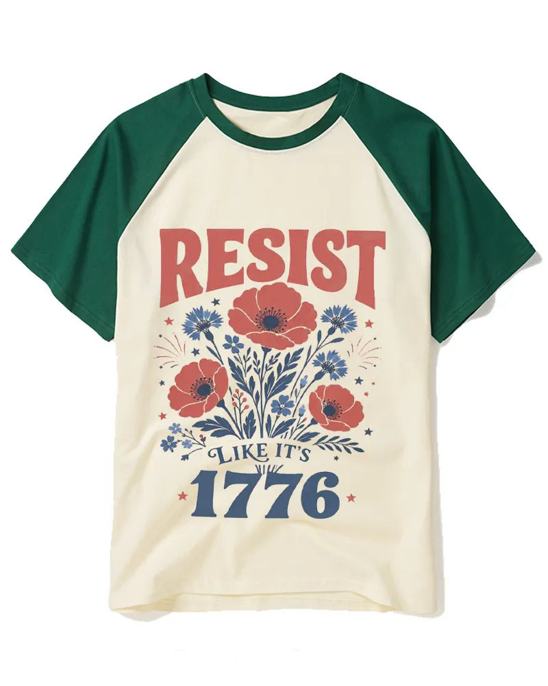 Retro Patriotic Floral 1776 Tee
