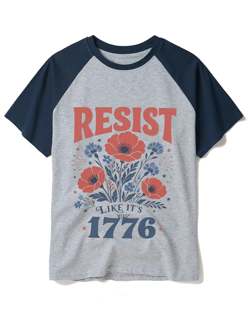 Retro Patriotic Floral 1776 Tee