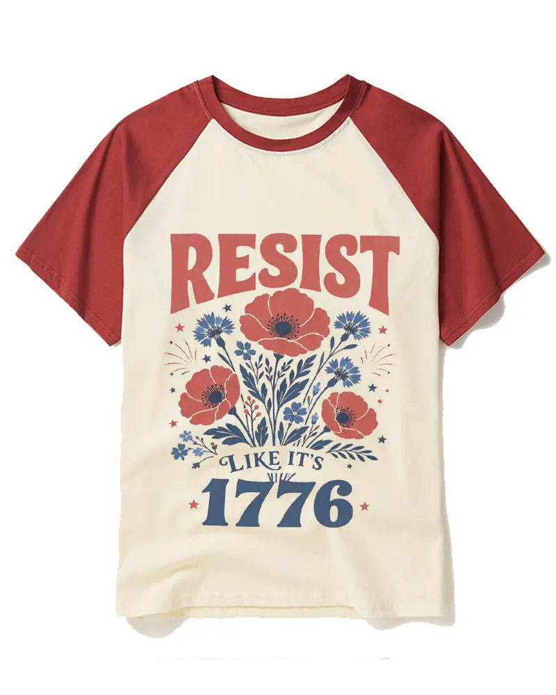 Retro Patriotic Floral 1776 Tee
