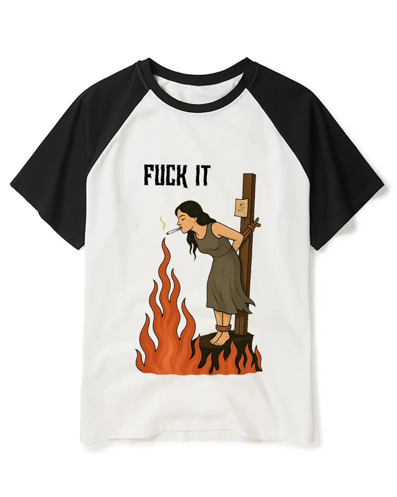 Funny Witch On Fire Sassy Tee