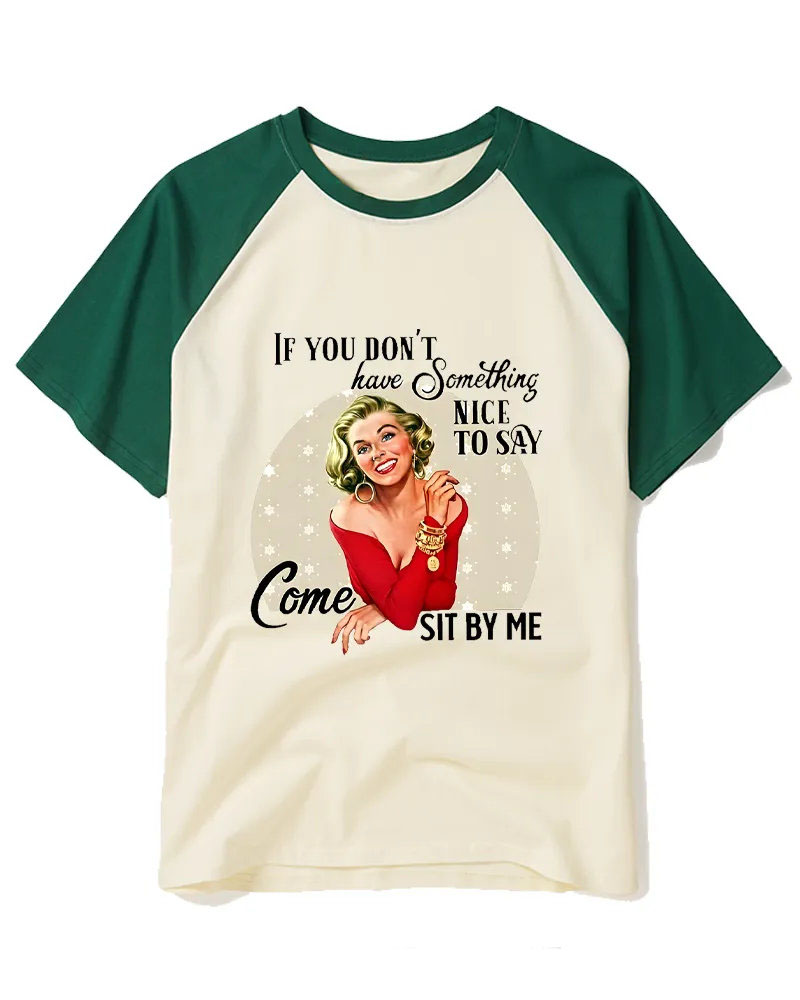 Vintage Attitude-Filled Retro Girl Print Tee