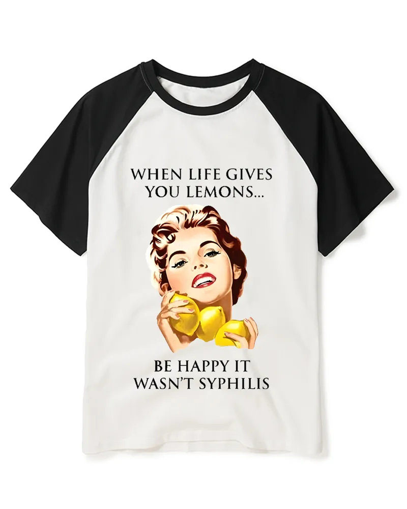 When Life Gives You Lemons 1950s Raglan Baseball T-Shirt