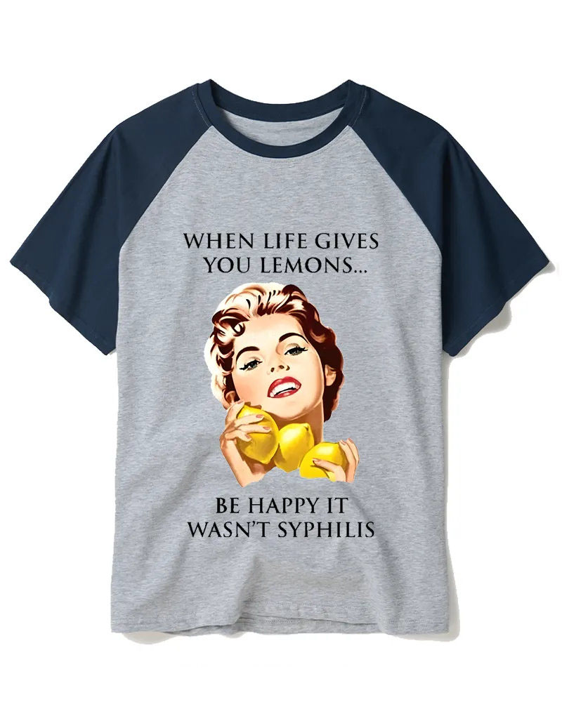 When Life Gives You Lemons 1950s Raglan Baseball T-Shirt