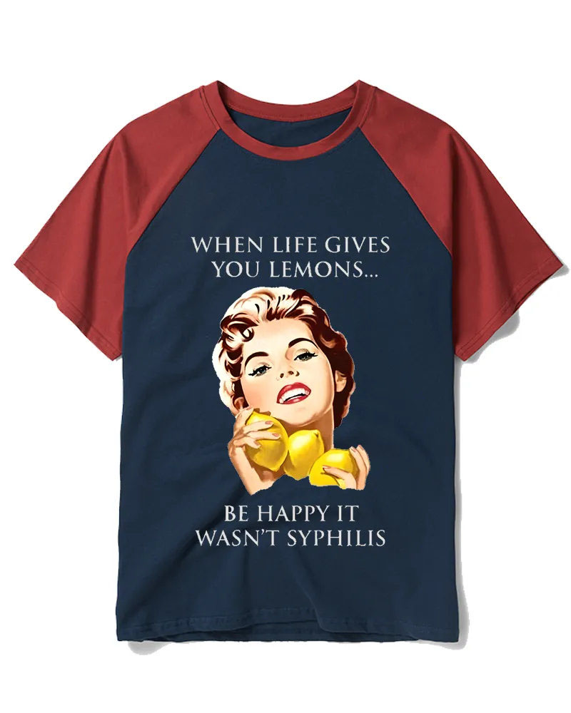 When Life Gives You Lemons 1950s Raglan Baseball T-Shirt