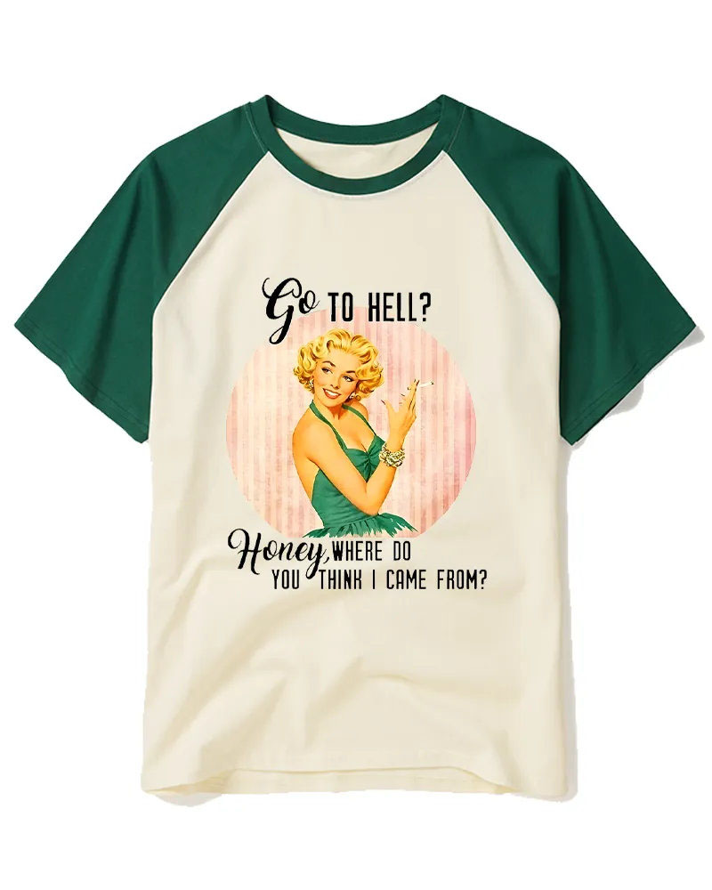 Where Do You Think I Came From 1950s Raglan Baseball T-Shirt