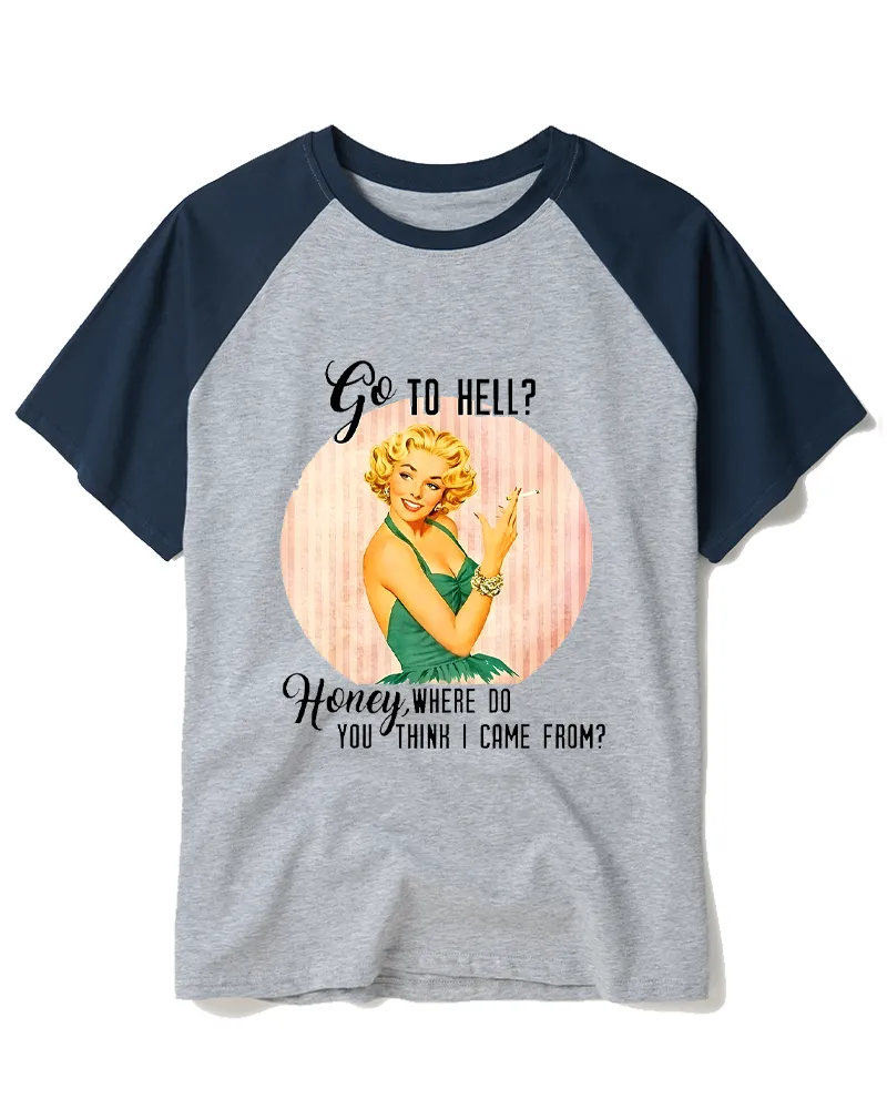 Where Do You Think I Came From 1950s Raglan Baseball T-Shirt