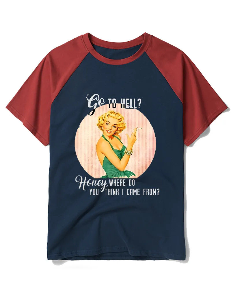 Where Do You Think I Came From 1950s Raglan Baseball T-Shirt