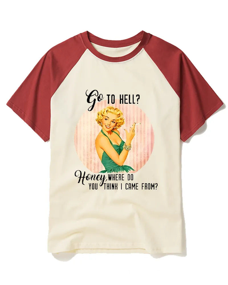Where Do You Think I Came From 1950s Raglan Baseball T-Shirt