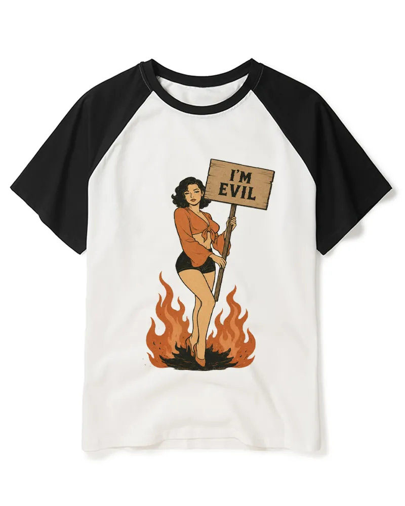 Vintage Sassy Fire Woman Art Tee