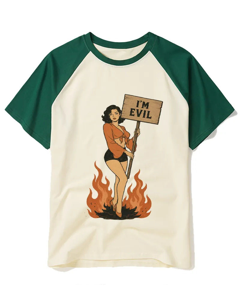 Vintage Sassy Fire Woman Art Tee