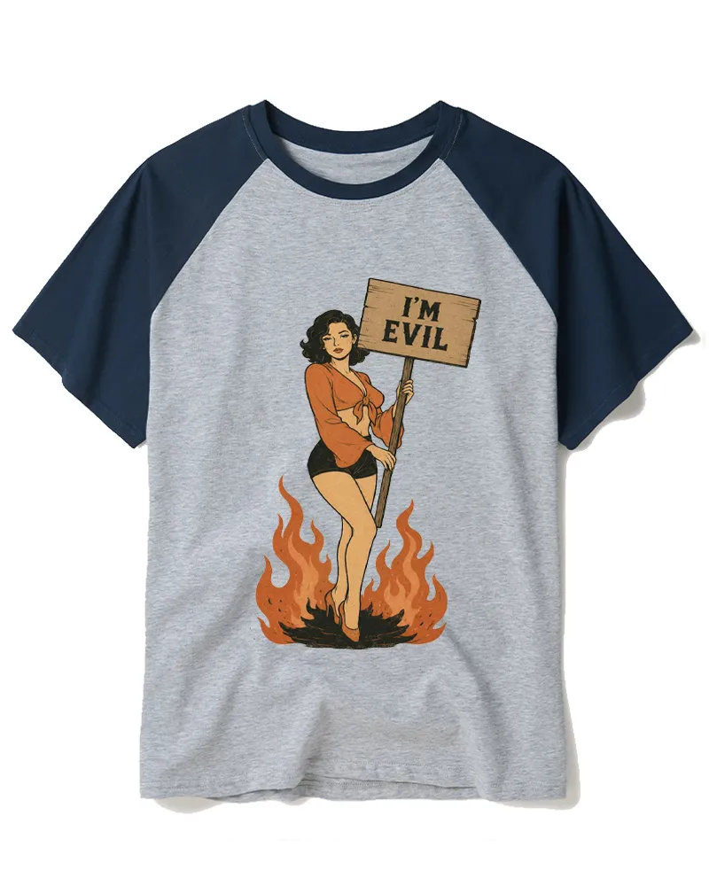 Vintage Sassy Fire Woman Art Tee
