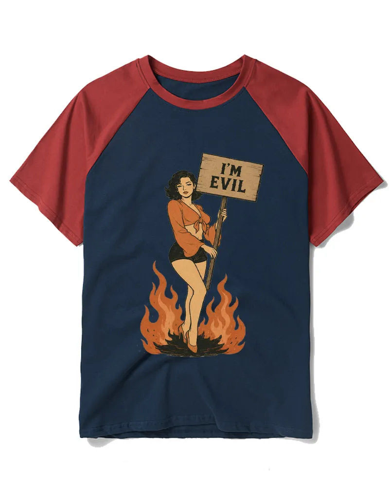Vintage Sassy Fire Woman Art Tee