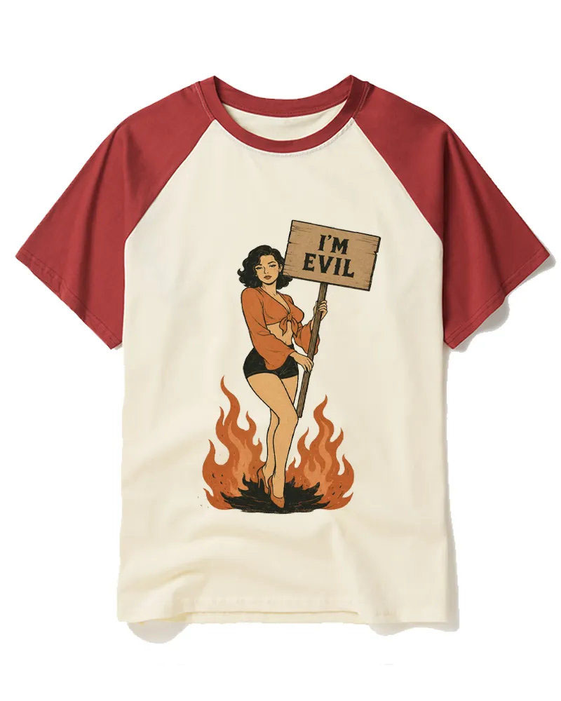 Vintage Sassy Fire Woman Art Tee