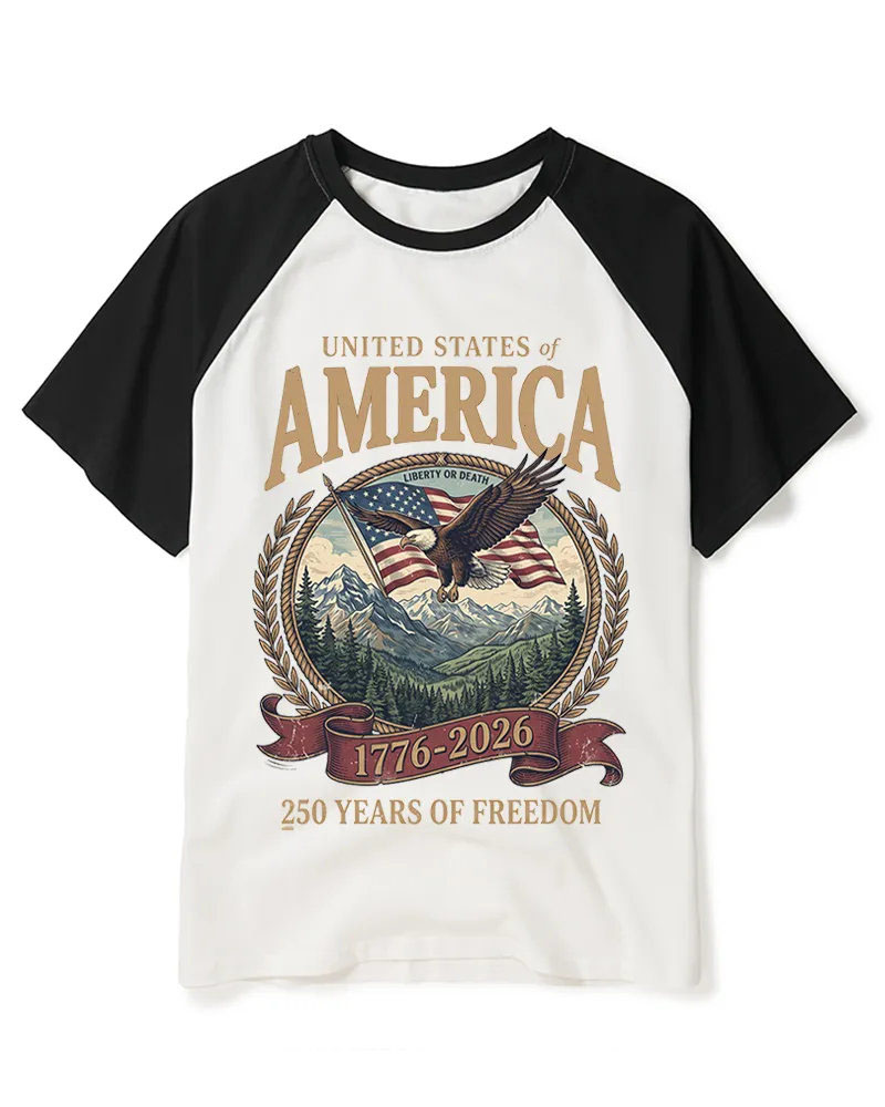 Retro American Eagle & Flag Graphic Tee
