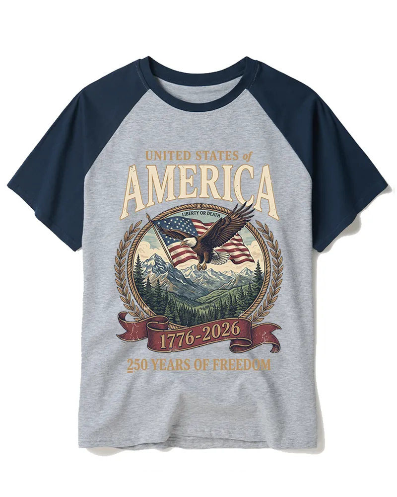 Retro American Eagle & Flag Graphic Tee